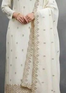 Elegant White Embroidered Kurta Set