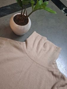 Striped Sleeve Turtleneck Sweater