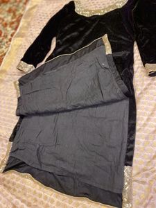 Velvet Party Wear Kurta attached Lining Inside