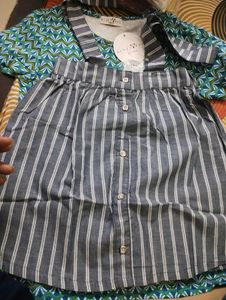 Girls Printed Tee With Cotton Skirt