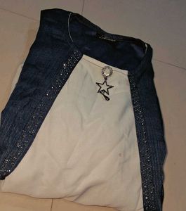 Stylish Blue &amp; White Dress