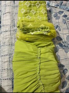 Green Embroidered Kurta Set