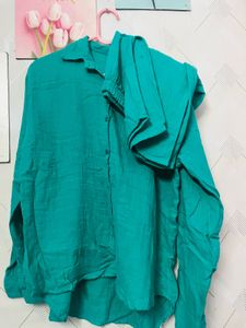 Green Pure Cotton Co_ord Set