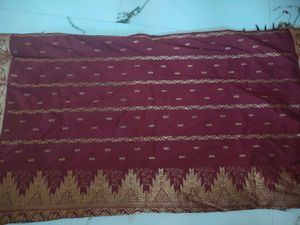 Maroon Banarasi Silk Saree