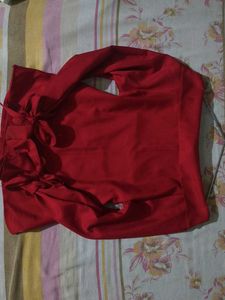 Red Long Sleeve Top