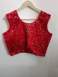 Red Embellished lehenga choli dupatta set