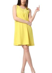 Yellow Sleeveless Shift Dress