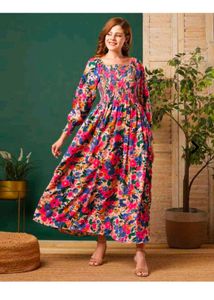 Floral Print Long Sleeve Dress