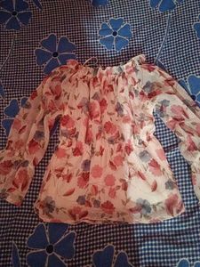 Floral Sheer Off-Shoulder Top