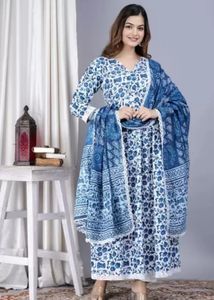 Women Pure Cotton Kurta Duppata Set