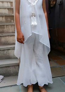 Girls Shrug Crop Top And Plazzo