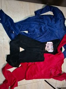 Zara Blue,black and pink  Velvet Loungewear Set