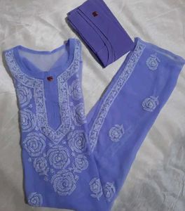 Chikankari Kurta Set Without peticot/Cotton Inner
