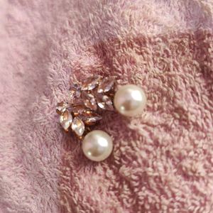 Pearl &amp; Crystal Drop Earrings