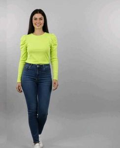 Neon Green Puff Sleeve Top