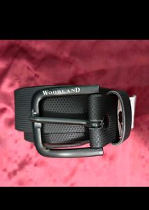 Woodland Black Leather Belt
