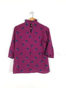 Here &amp; Now Purple Floral Printed Top (Women’s)
