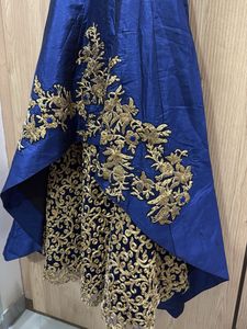 Elegant Blue &amp; Gold Ethnic Gown