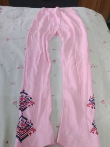 Pink Embroidered Pants