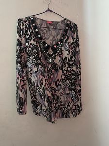 Patterned Embellished Top