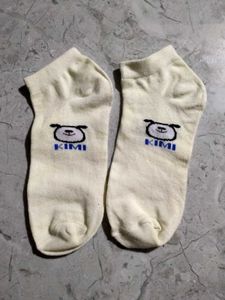 Pure Cotton Off White Colour Socks For You