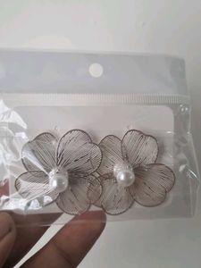 Korean Floral Pearl Earrings