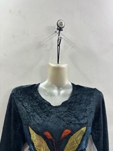 Butterfly Applique Velvet Tunic