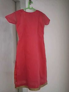 Elegant Red &amp; Gold Kurta