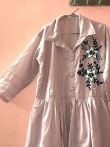 Floral Designed Lavender Tunic.