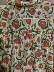 All About You Floral Print Cotton Shirt Style Top