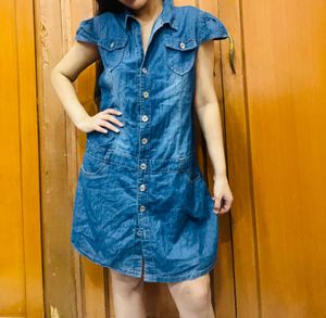 Denim Button-Up Dress