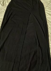 SHEIN Black Long Skirt With A Slit
