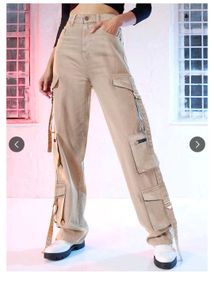 Women's Beige Straight Fit High Rise Cargo