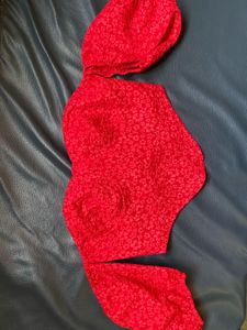 Red Floral Printed Off Shoulder Top