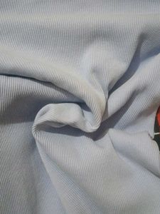 Light Blue Ribbed Long Sleeve Top