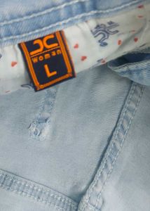 Wide Leg, Mid Rise, Light Blue, Ribbed Jeans