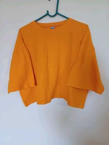 Oversized Orange Cropped Top