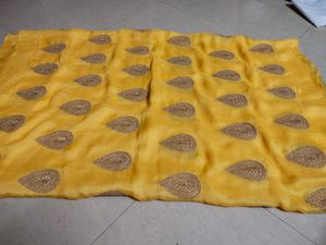 Yellow Embroidered saree