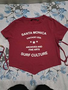 Santa Monica Graphic Crop Tee