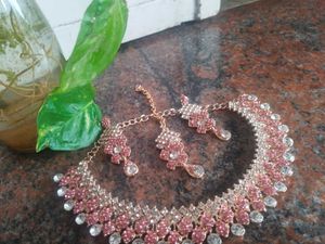 Pink &amp; White Stone Jewelry Set