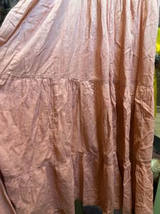 Bombay Paisley Peach Embroidered Tiered Dress