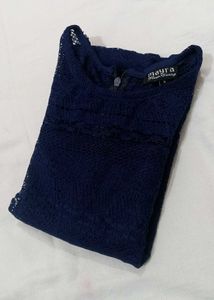 Elegant Navy Lace Top