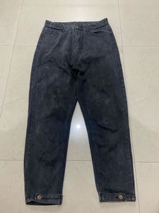 High-Waisted Black Denim Jeans