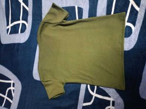 Olive Green Ribbed Knit Top