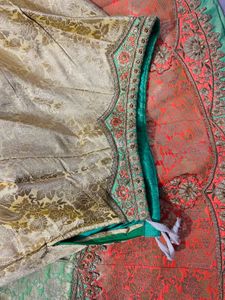 Orange Embroidered Blousewith Lehanga