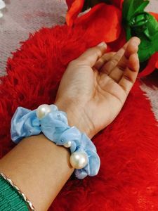 Blue Pearl Scrunchie