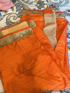 Orange Beautiful Heavy Saree