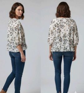 Feather Print Blouse