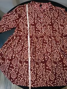 (&#34;Here&amp;Now&#34;)Maroon Printed Shirt Kurti🌺
