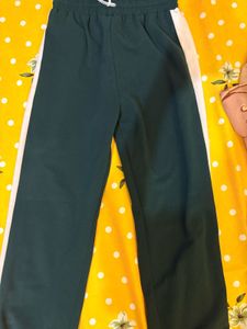 Green &amp; White Track Pants